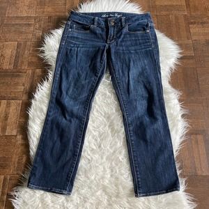 American Eagle 6 Artist Crop Jeans Stretch Dark Wash